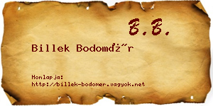 Billek Bodomér névjegykártya